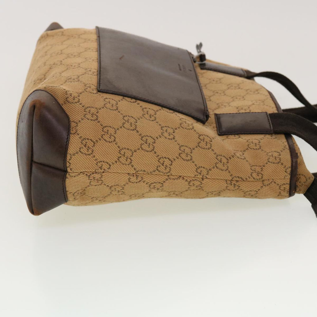 GUCCI EC Canvas Tote Bag Leather Beige 28893  am4545