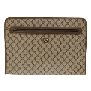 GUCCI EC Canvas Clutch Bag PVC Leather Beige 89.20.004  am4697