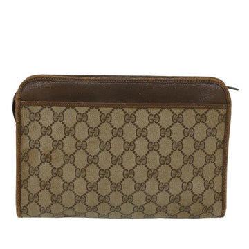 GUCCI EC Canvas Clutch Bag PVC Leather Beige 97.01.037  ar9696B