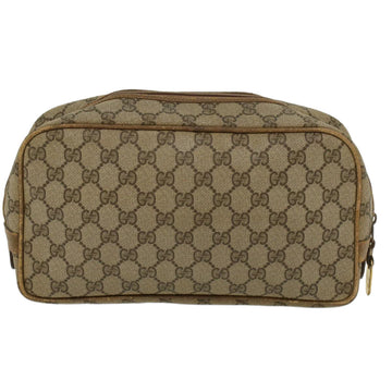 GUCCI EC Canvas Clutch Bag PVC Leather Beige  ar9845