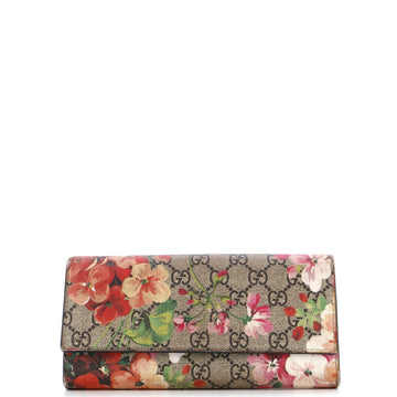 Continental Wallet Blooms Print EC Coated Canvas