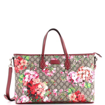 Convertible Zip Tote Blooms Print EC Coated Canvas Large
