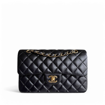 Chanel Classic Flap Small - 23CM Quilted Lambskin Black Gold Hardware Series 26