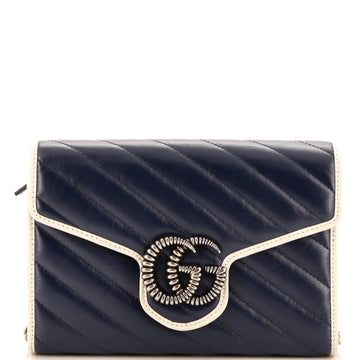 EC Marmont Chain Wallet Diagonal Quilted Leather Mini