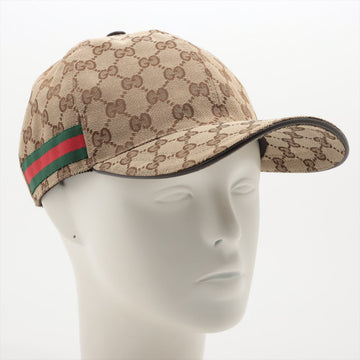 Gucci 200035 CS Canvas Capp Cotton  Polyester × Nylon Beige