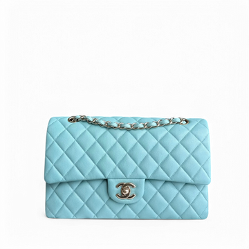 Chanel Classic Flap Medium - Caviar 25CM Quilted Light Blue Gold Hardware Series 29