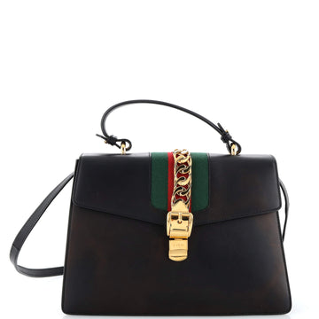 GUCCI Sylvie Top Handle Bag Leather Medium