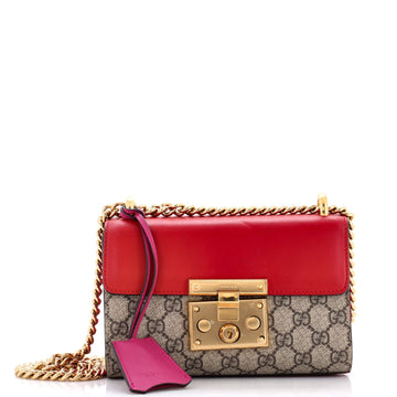 Padlock Shoulder Bag EC Coated Canvas and Leather Small