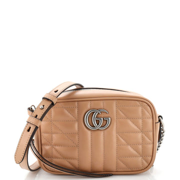 GUCCI GG Marmont Shoulder Bag Mixed Matelasse Leather Mini