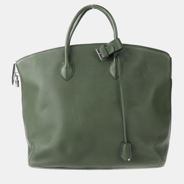 Khaki Leather GM Lockit Tote Bag