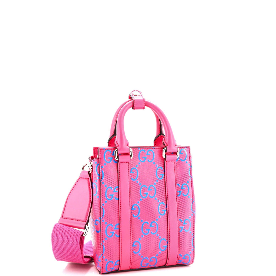 Convertible Open Tote EC Embossed Perforated Leather Mini