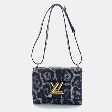 Animal Print Leather Twist MM Shoulder Bag