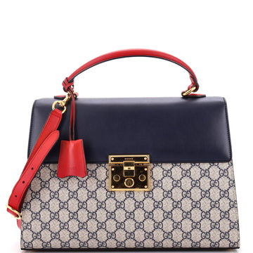 GUCCI Padlock Top Handle Bag GG Coated Canvas and Leather Medium