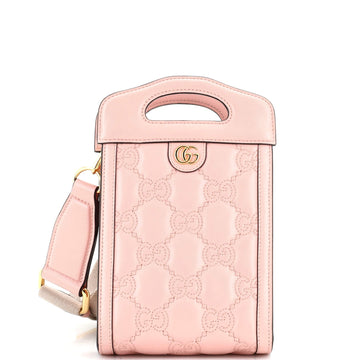 GUCCI Top Handle Crossbody Bag GG Matelasse Leather Mini