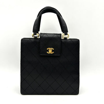Chanel Patent Quilted Top Handle Tote Black ch88180gs