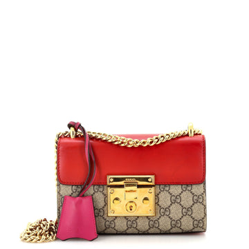 Padlock Shoulder Bag EC Coated Canvas and Leather Small