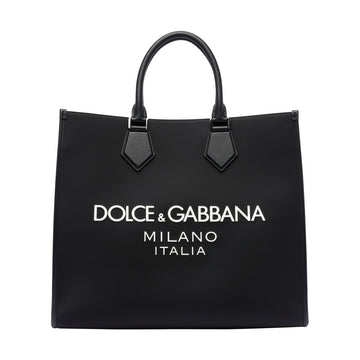 Dolce&Gabbana Men Big Nylon Shopping Bag With Rubbered Logo
