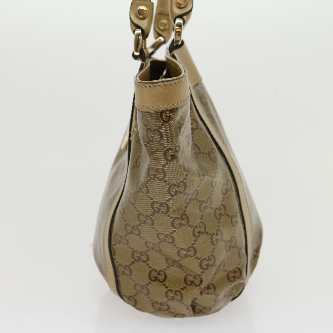 GUCCI EC Canvas Tote Bag Beige Gold 211983204991  bs1798