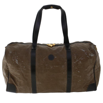 FENDI Hand Bag Boston Bag Leather 2Set Brown White  bs6797
