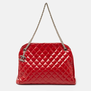 Red Quilted Patent Leather Large Just Mademoiselle Bag