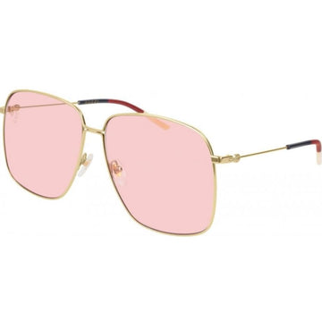 Gucci Pink Metal Rose Gold Oversized Women's Sunglasses EC0394S-004