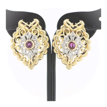 Burberry Ruby Diamond Au750/PT900 Earrings