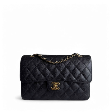Chanel Classic Flap Small - Caviar 23CM Quilted Black Gold Hardware Series 16