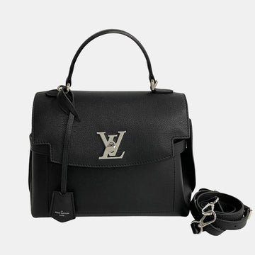 Black Calfskin Lockme Ever Satchel Bag