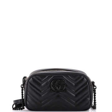 EC Marmont Monochrome Shoulder Bag Matelasse Leather Small