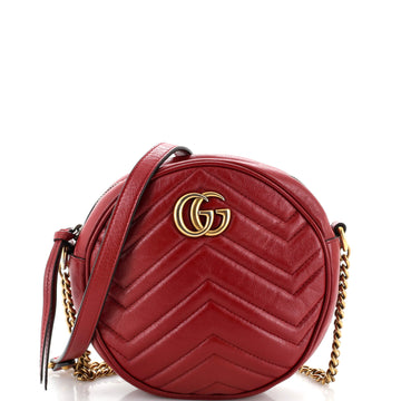EC Marmont Round Shoulder Bag Matelasse Leather Mini