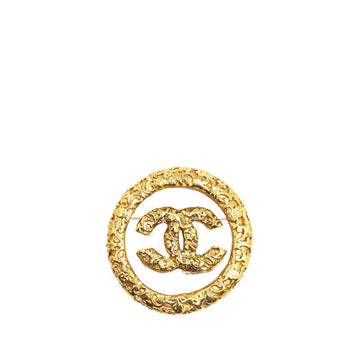 Chanel Coco Mark Lava Brooch Gold Plated Plastic
