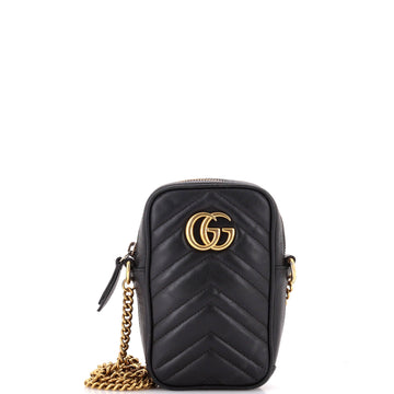 EC Marmont Vertical Phone Crossbody Bag Matelasse Leather Mini