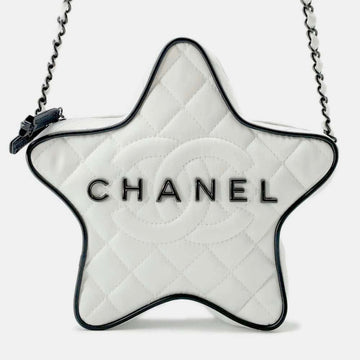 White Satin Star Chain Shoulder Bag