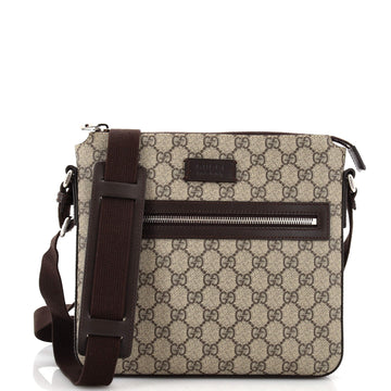 GUCCI Front Zip Messenger GG Coated Canvas Medium