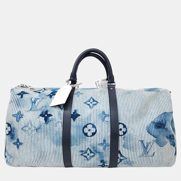 Denim Watercolor Bandouliere Keepall 50 Bag