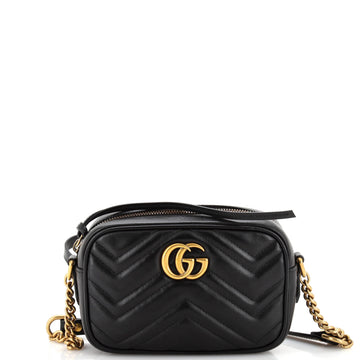 GUCCI GG Marmont Shoulder Bag Matelasse Leather Mini