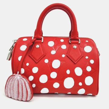 Red Leather Yayoi Kusama Speedy 20 Satchel