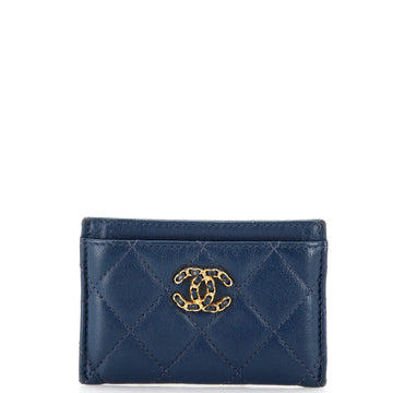 CHANEL 19 Card Holder Quilted Leather