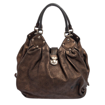 Bronze Monogram Mahina Leather L Bag