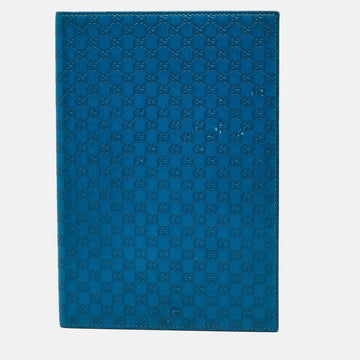 Blue Microguccissima Leather Notebook Agenda Cover