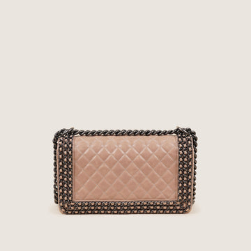 Chain Embellished Old Medium Boy Bag