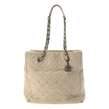 Beige Leather Chanel Tote