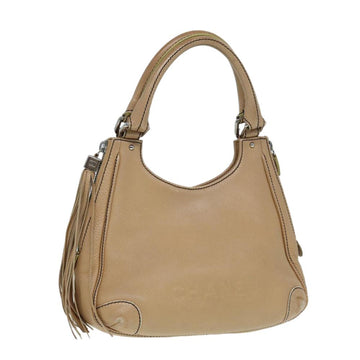 Beige Leather Chanel Handbag