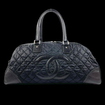 Black Leather Chanel Travel Bag