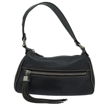 Black Leather Chanel Shoulder Bag
