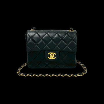 Black Leather Chanel Shoulder Bag