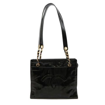 Black Leather Chanel Shoulder Bag