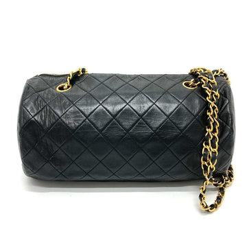Black Leather Chanel Shoulder Bag