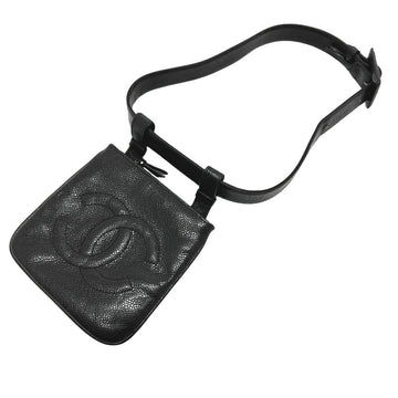 Black Leather Chanel Sports CC Logo