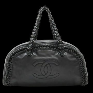Black Leather Chanel Shoulder Bag